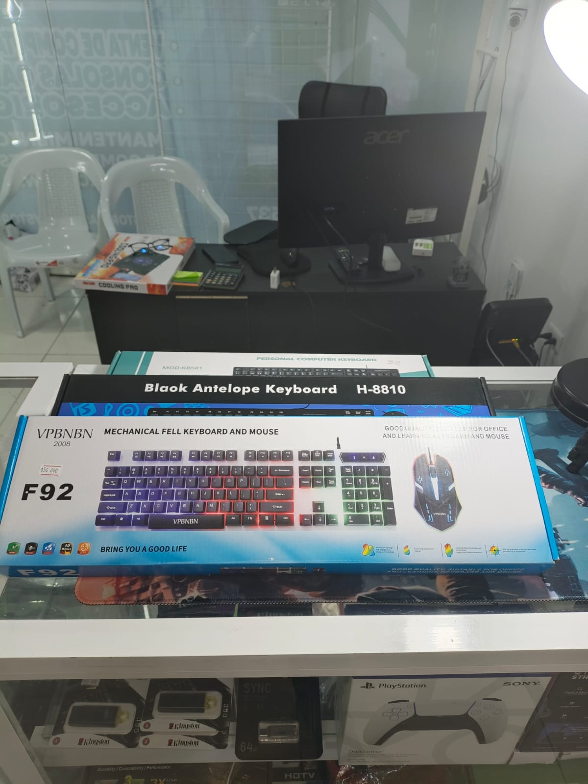 Combo teclado retroilluminado F92 VPBNBN